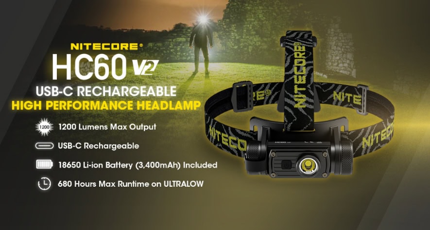 Nitecore HC60W V2 Hoofdlamp Hoge Prestatie