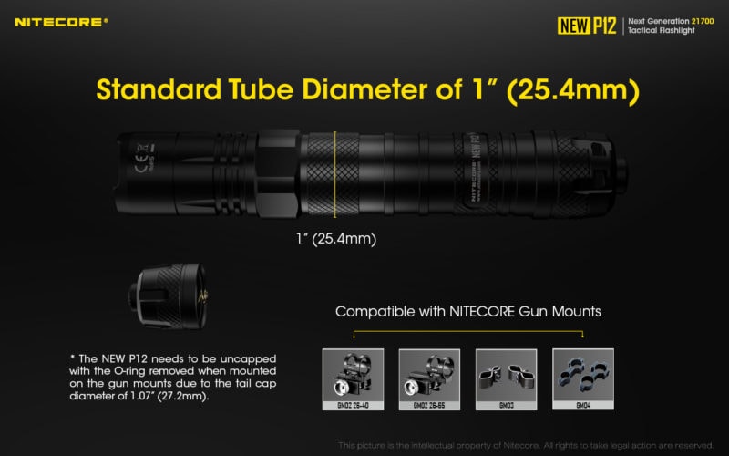 Nitecore P12 compatibel met wapenbevestiging