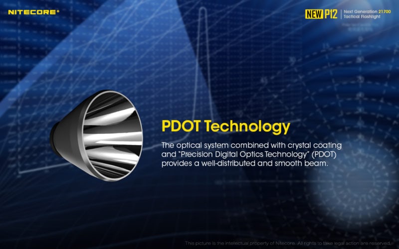 Nitecore P12 met Precision digital optics technology_PDOT