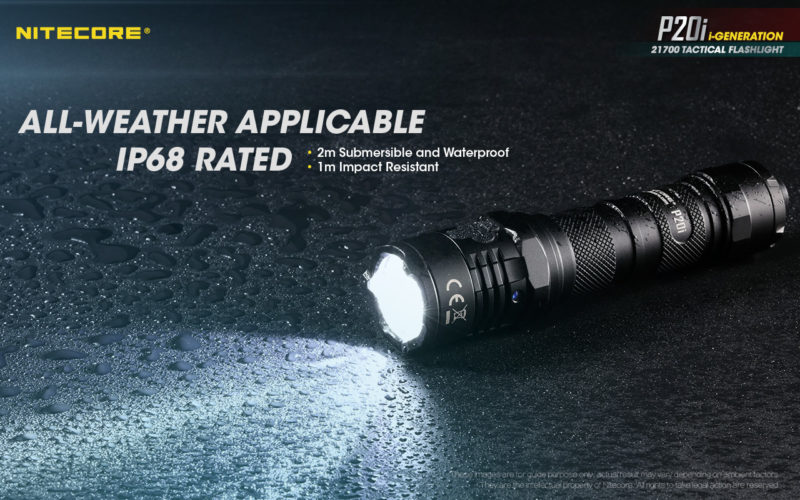 Nitecore P20i tactische lamp IP68 tegen water en stof