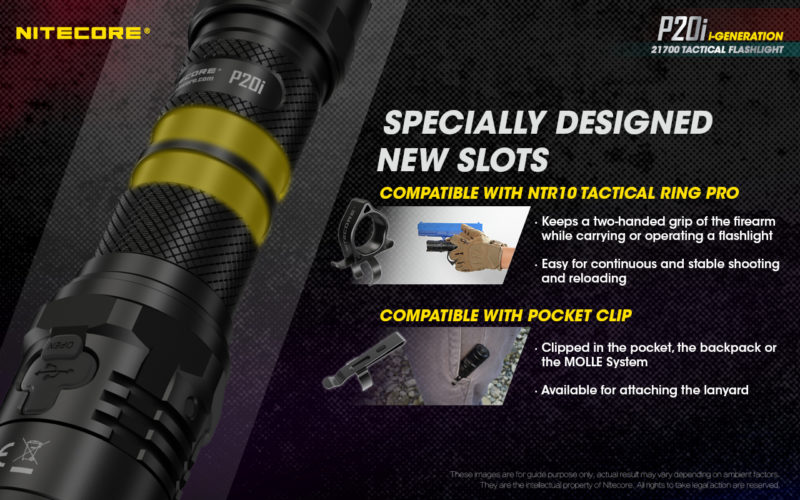Nitecore P20i tactische lamp compatibel met NTR10 tactische ring pro