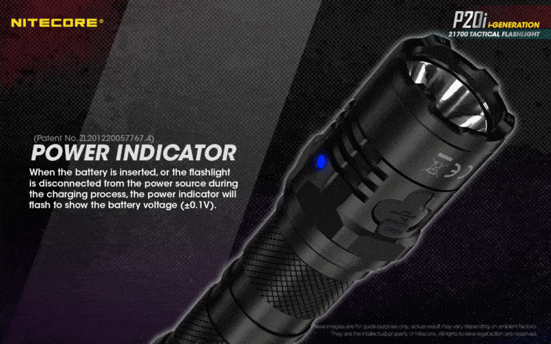 Nitecore P20i tactische zaklamp met batterij indicator nauwkeurig