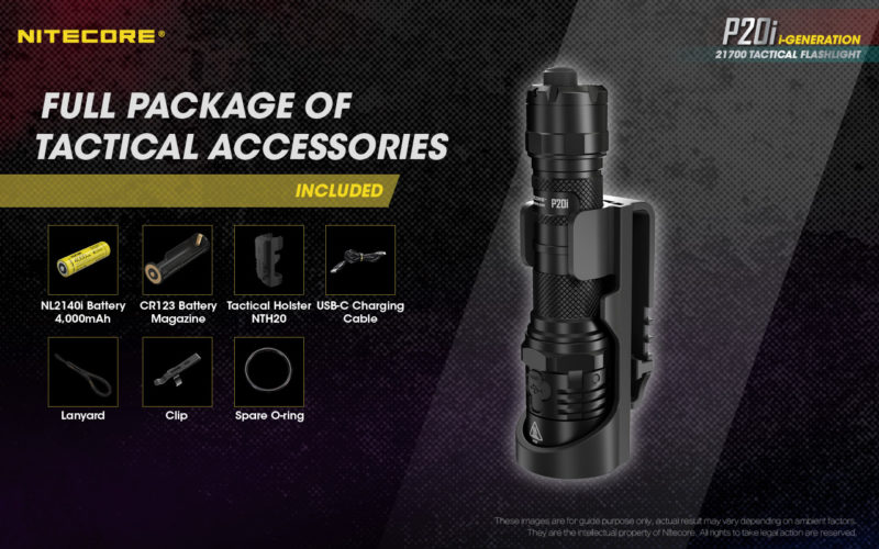 Nitecore P20i zaklamp inclusief tactische accessoires en NL2140i batterij