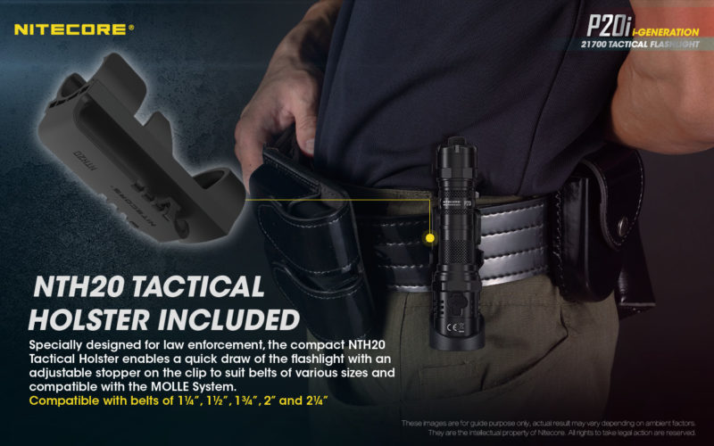 Nitecore P20i zaklamp inclusief tactische holster NTH20 compatibel met MOLLE System