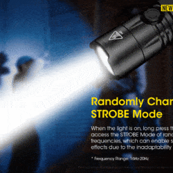 nitecore P12 random Strobe tegen aanvallers cq als zelfverdediging