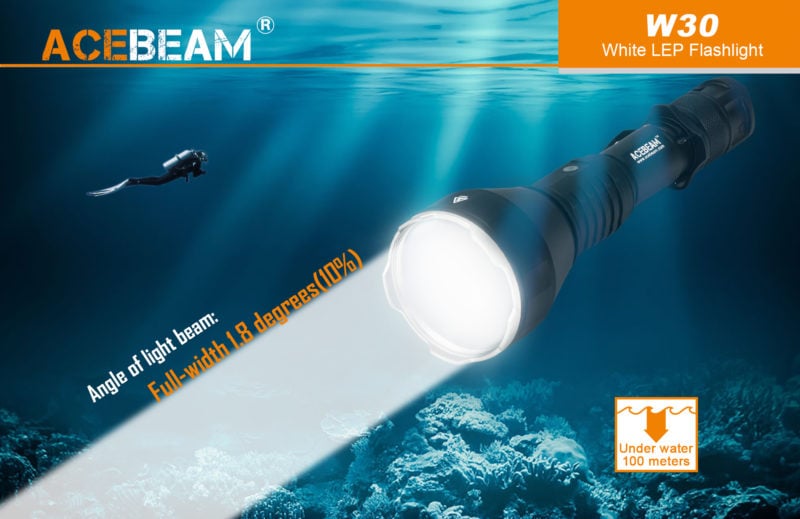 ACEBEAM W30 LEP Zaklamp als duiklamp