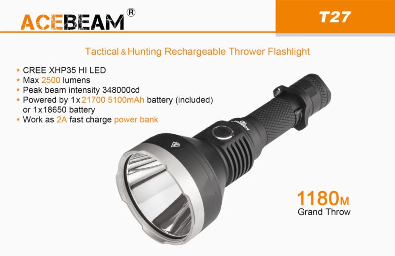 Acebeam T27 2500 lumen