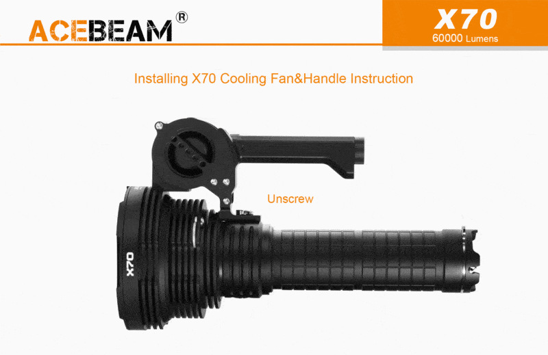 acebeam X70 afneembare handvat