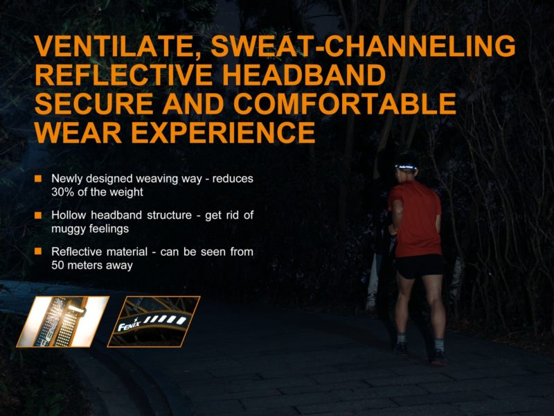 Fenix HL18R ultralight hoofdlamp met ventilatie band