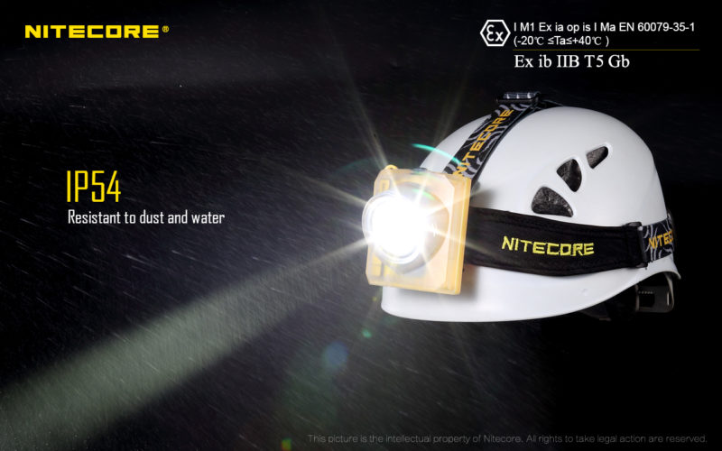 Nitecore EH1 hoofdlamp resistent tegen stof en water