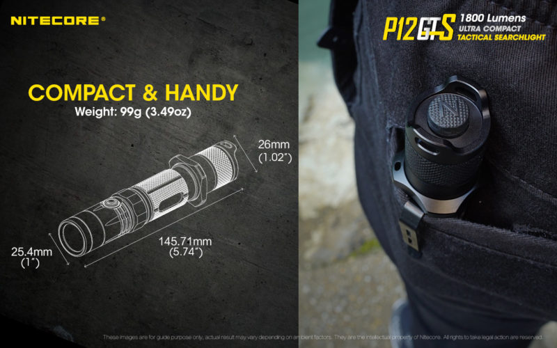 Nitecore P12GTS handig om bij je te dragen