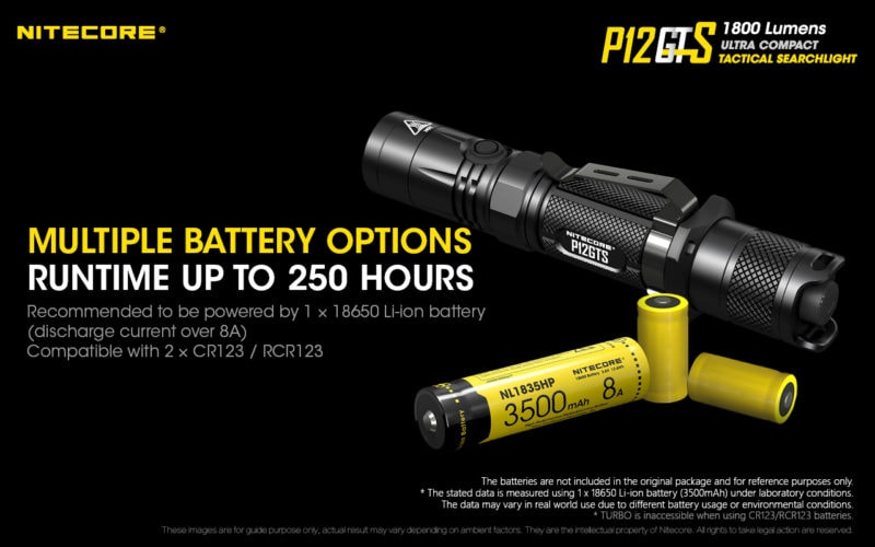 Nitecore P12GTS met diverse batterij opties