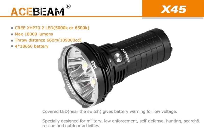 Acebeam X45 6500K 18000 lumen