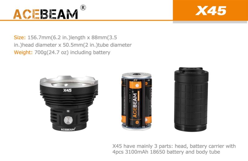 Acebeam X45 XHP70_2 compact formaat