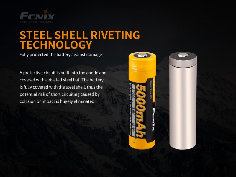 Fenix ARB-L21 5000 mAh 21700 - stalen huls