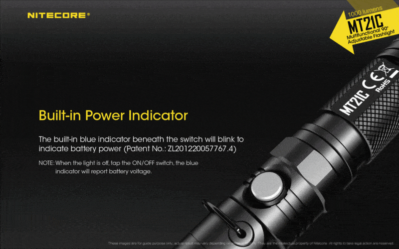 Nitecore MT21C met ingebouwde batterij indicator
