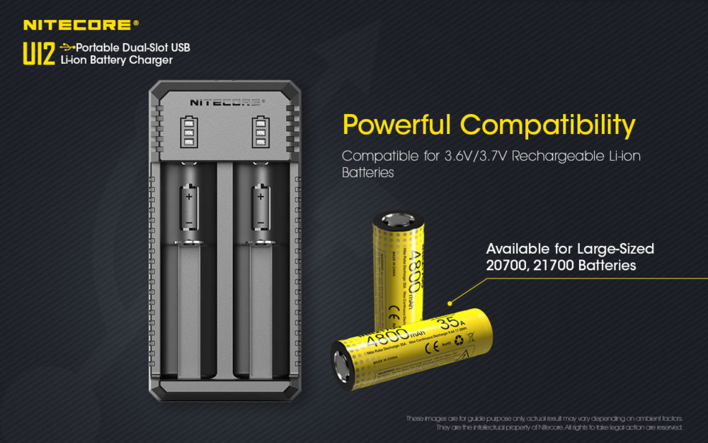 Nitecore UI2 lader voor 20700 en 21700 batterijen