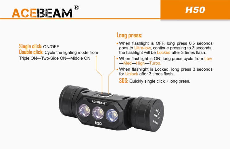 Acebeam H50 gebruik
