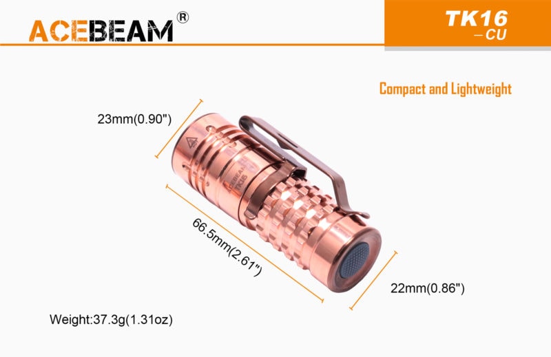 Acebeam TK16 koperen minilamp