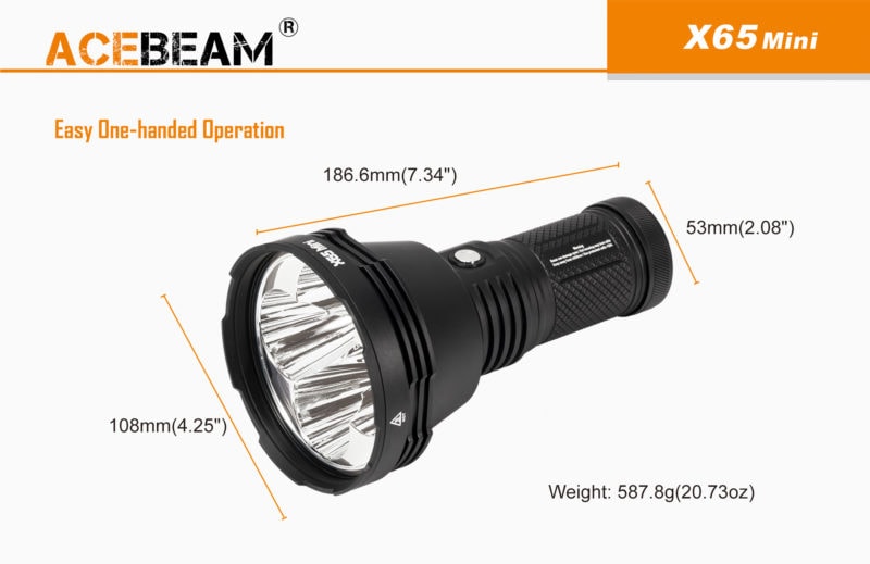 Acebeam X65 Mini afmetingen