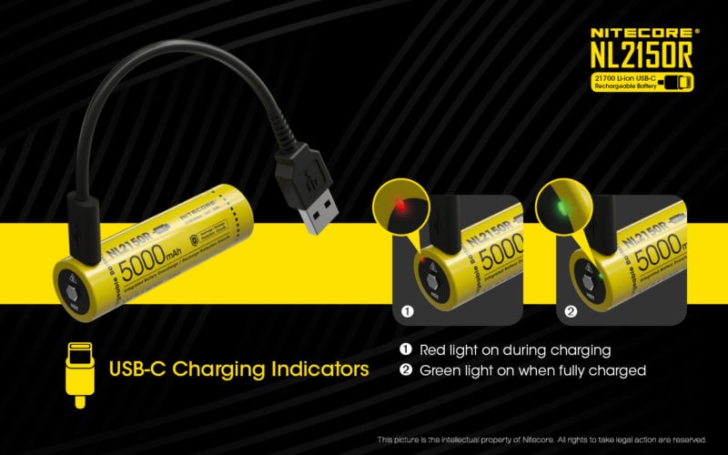 NITECORE NL2150R met oplaadindicator