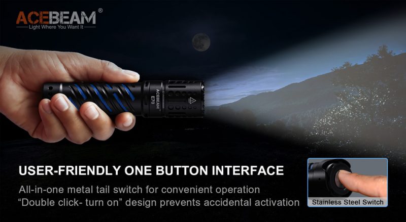Acebeam A70-AL in hand