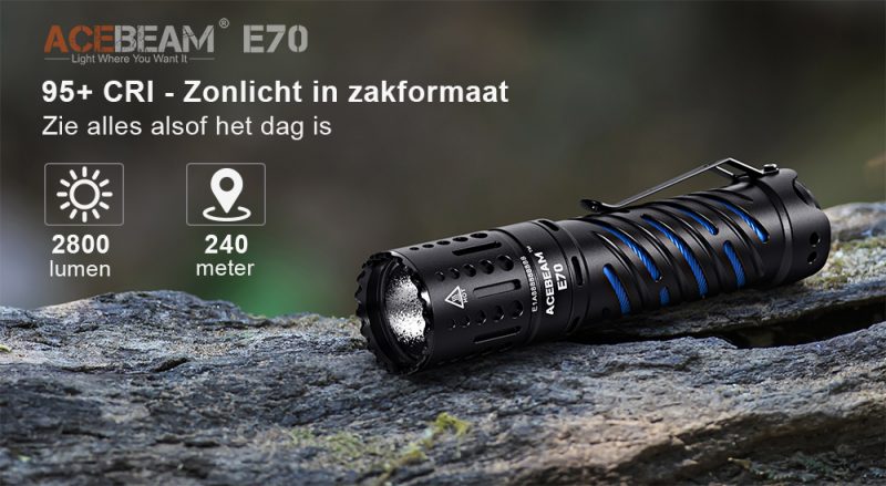 Acebeam E70-AL CRI 95+, zonlicht op zakformaat