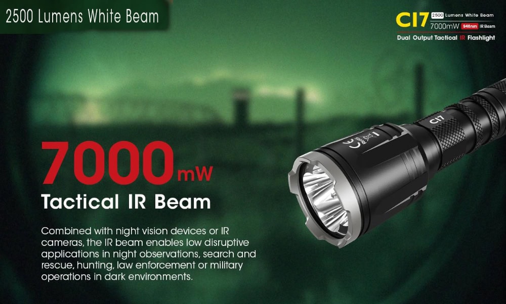 Nitecore CI7 Infrarood Zaklamp Dubbele Uitgang