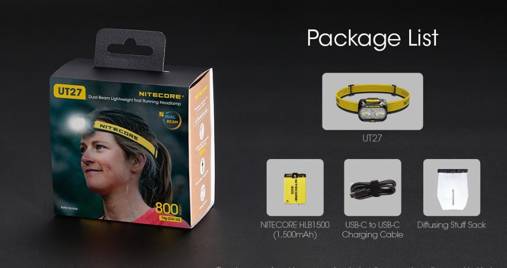 Nitecore UT27 Hoofdlamp Bijgeleverde Accessoires