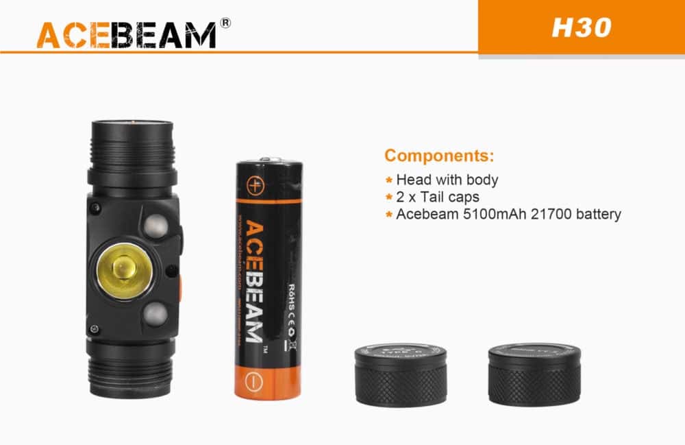 Acebeam H30 componenten