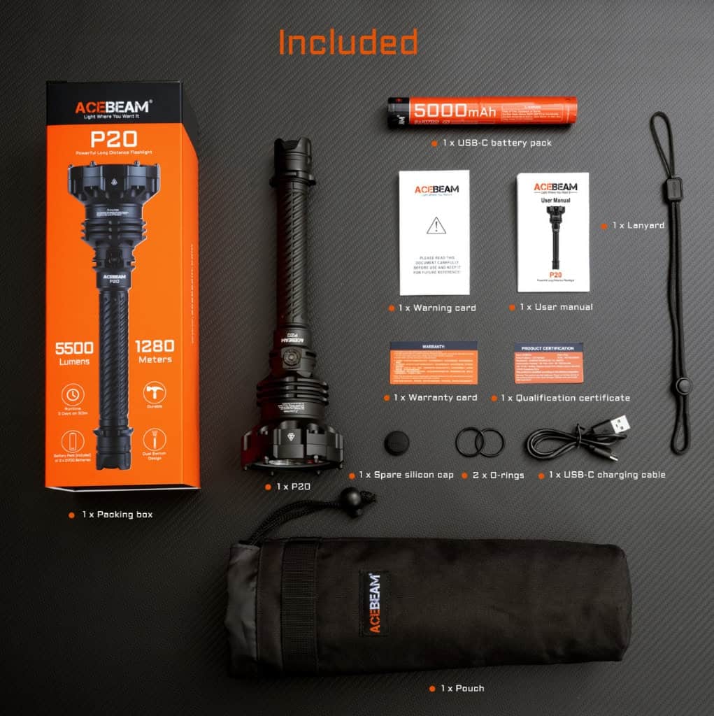 Acebeam P20 Meegeleverde Accessoires