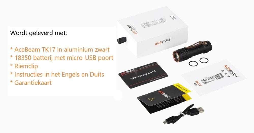 Acebeam TK17 inclusief batterij
