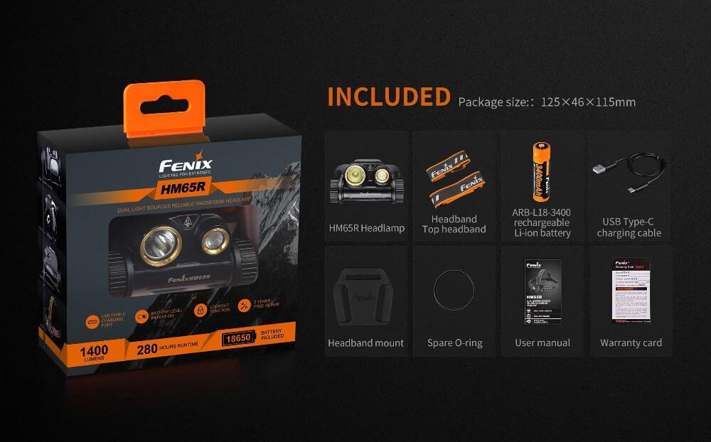 Fenix E18R V2.0 Zaklamp Bijgeleverde Accessoires