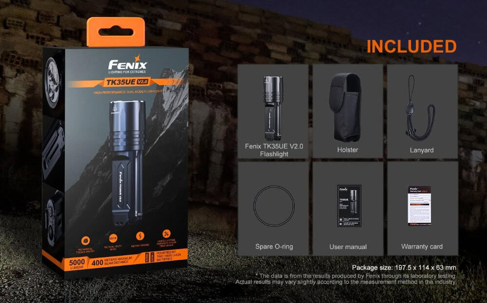 Fenix TK35UE V2.0 Bijgeleverde Accessoires