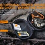 Fenix HL18R ultralight hoofdlamp diverse opties om op te laden