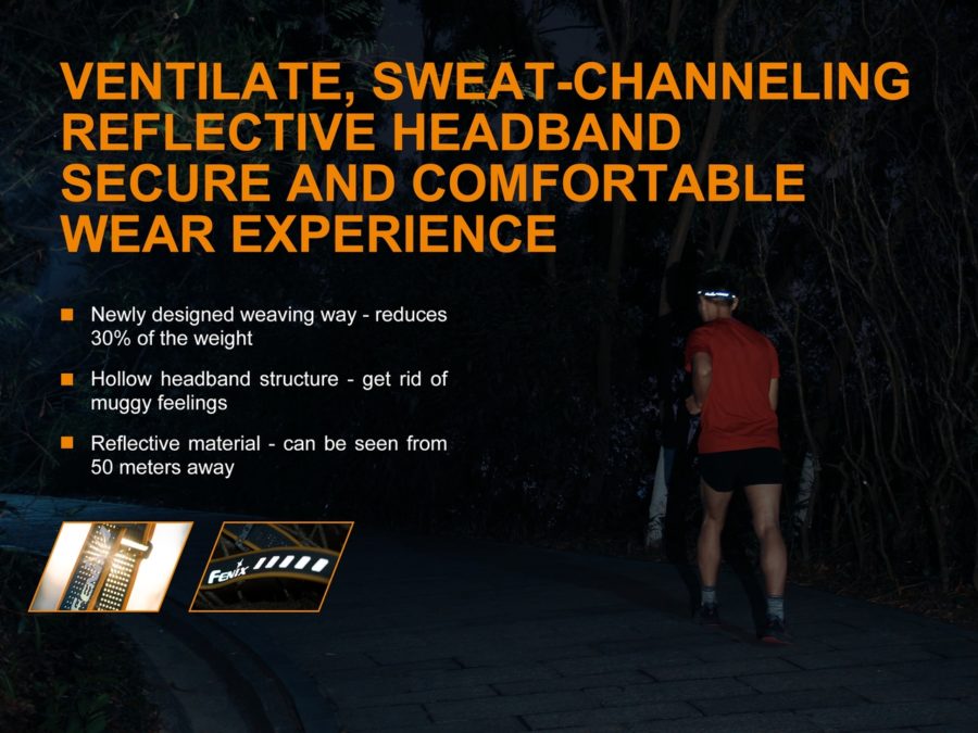 Fenix HL18R ultralight hoofdlamp met ventilatie band