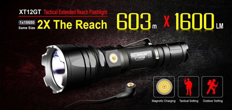 Klarus XT12GT Zeer goede bouwkwaliteit met super heldere uitvoerprestaties van 1600 lumen