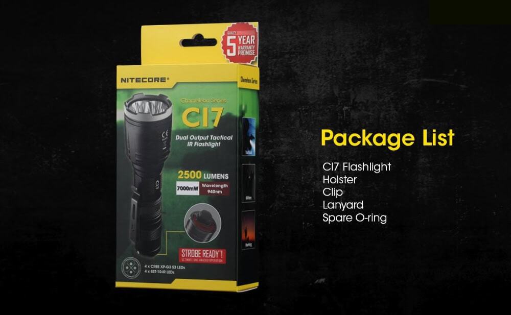 Nitecore CI7 Infrarood Zaklamp Bijgeleverde Accessoires