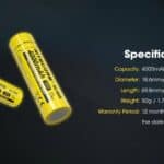 Nitecore NL1840 Batterij Specificaties