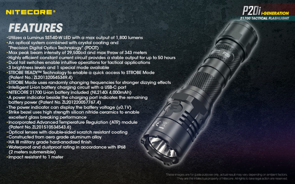 Nitecore P20i tactische lamp eigenschappen