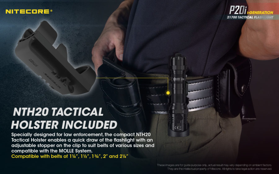 Nitecore P20i zaklamp inclusief tactische holster NTH20 compatibel met MOLLE System