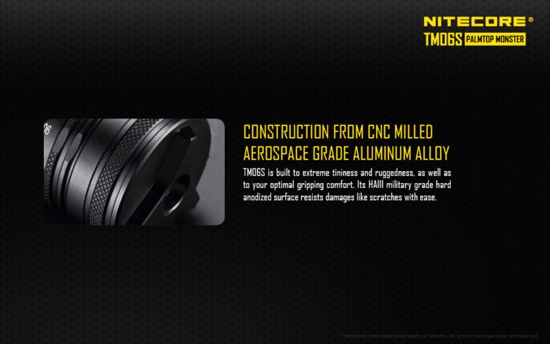Nitecore TM06S gebouwd van materiaal van goede kwaliteit