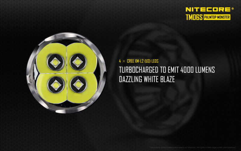 Nitecore TM06S met vier CREE XM-L2 U3 LEDs