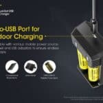 Nitecore UI2 lader met USB adapter voor 21700 batterijen
