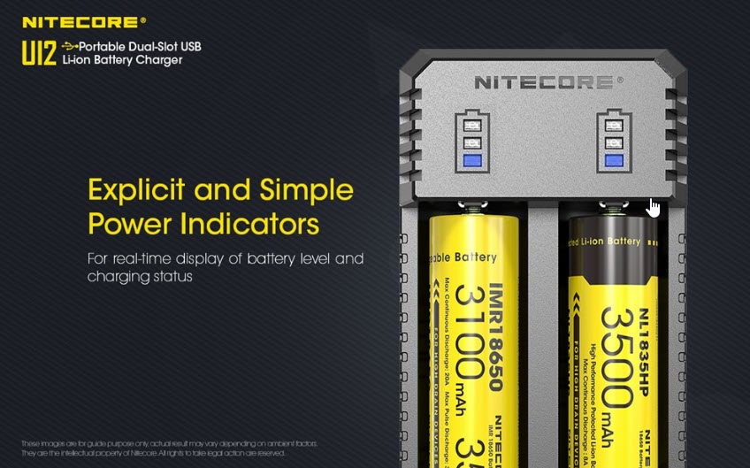 Nitecore UI2 lader met duidelijke weergave status batterijen