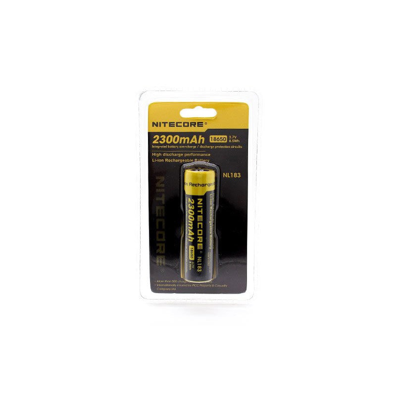 Nitecore 18650 batterij 2300 mAh button top 1
