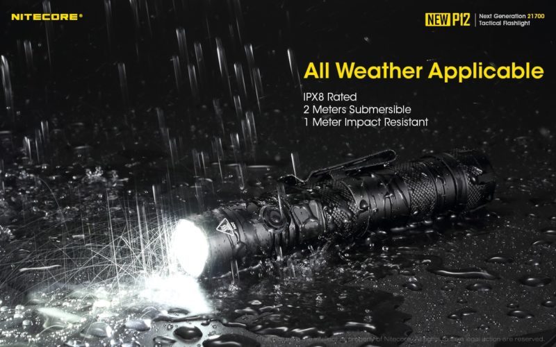 Nitecore P12 in alle weersomstandigheden te gebruiken
